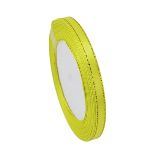 Satinband (25 Yards/Rolle) Goldrandband, Satinbänder, Verpackungsbänder, 6/10/20/25/40 mm(Yellow,40mm) von UJEDFHV