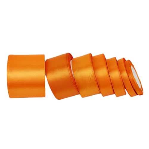 Satinband (25 Yards/Rolle) Orangefarbenes einseitiges Satinband for Verpacken von Weihnachtsbändern(12mm) von UJEDFHV