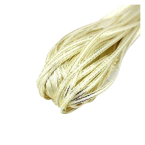 Satinband (40 Meter) (3,1 mm) Satinbänder mit Goldrand, Handarbeit, DIY-Schmuck, dekorative Accessoires, Schlüsseltasche(Beige) von UJEDFHV