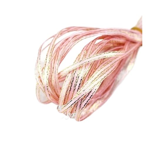 Satinband (40 Meter) (3,1 mm) Satinbänder mit Goldrand, Handarbeit, DIY-Schmuck, dekorative Accessoires, Schlüsseltasche(Pink) von UJEDFHV