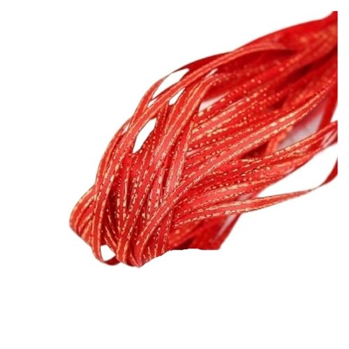 Satinband (40 Meter) (3,1 mm) Satinbänder mit Goldrand, Handarbeit, DIY-Schmuck, dekorative Accessoires, Schlüsseltasche(Red) von UJEDFHV