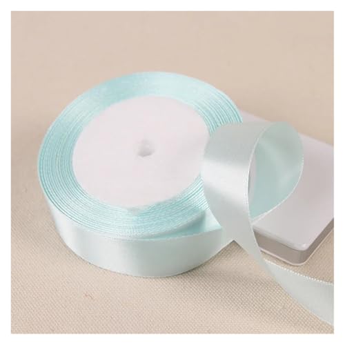 Satinband 1''25mm 25Yards/Rolle Satinbänder Schleife Basteldeko Hochzeitsverpackung Weihnachtsfeier Dekoration DIY Handwerk Handgefertigtes Nähzubehör(13 light blue,6mm) von UJEDFHV