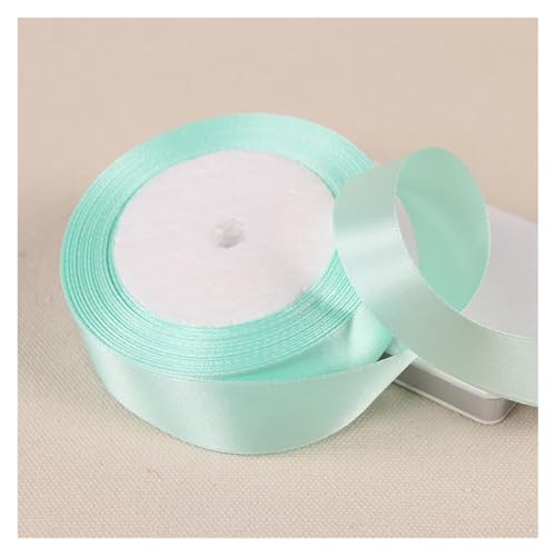 Satinband 1''25mm 25Yards/Rolle Satinbänder Schleife Basteldeko Hochzeitsverpackung Weihnachtsfeier Dekoration DIY Handwerk Handgefertigtes Nähzubehör(141 aque green,50mm) von UJEDFHV