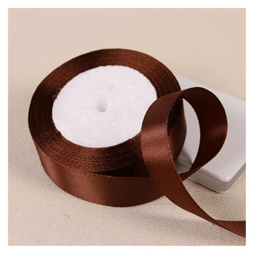 Satinband 1''25mm 25Yards/Rolle Satinbänder Schleife Basteldeko Hochzeitsverpackung Weihnachtsfeier Dekoration DIY Handwerk Handgefertigtes Nähzubehör(32 dark coffee,40mm) von UJEDFHV