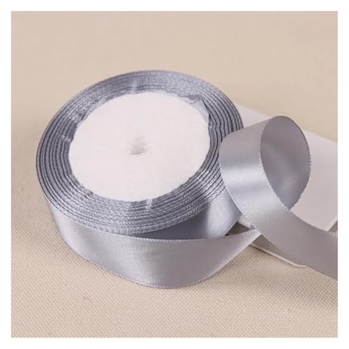 Satinband 1''25mm 25Yards/Rolle Satinbänder Schleife Basteldeko Hochzeitsverpackung Weihnachtsfeier Dekoration DIY Handwerk Handgefertigtes Nähzubehör(59 silver,40mm) von UJEDFHV