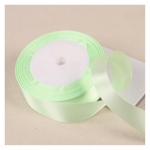 Satinband 1''25mm 25Yards/Rolle Satinbänder Schleife Basteldeko Hochzeitsverpackung Weihnachtsfeier Dekoration DIY Handwerk Handgefertigtes Nähzubehör(80 light green,40mm) von UJEDFHV