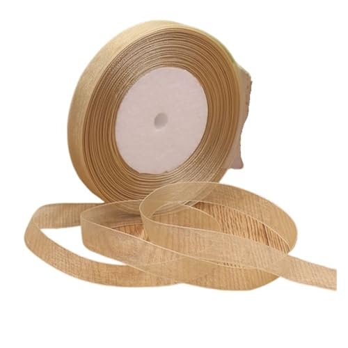 Satinband 1 stück 45 meter/rolle 12mm Satinbänder DIY Hochzeit Weihnachten Handgemachte Bowknot Dekoration Gurtband Handwerk(Apricot,12mm organza) von UJEDFHV