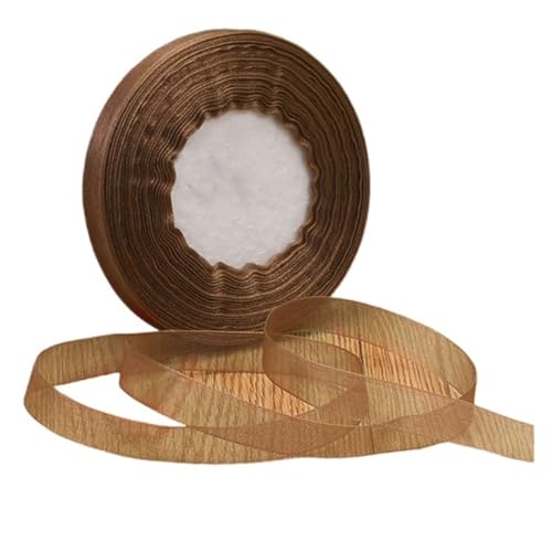 Satinband 1 stück 45 meter/rolle 12mm Satinbänder DIY Hochzeit Weihnachten Handgemachte Bowknot Dekoration Gurtband Handwerk(Coffee,25mm organza) von UJEDFHV
