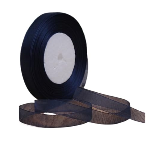 Satinband 1 stück 45 meter/rolle 12mm Satinbänder DIY Hochzeit Weihnachten Handgemachte Bowknot Dekoration Gurtband Handwerk(Dark blue,40mm organza) von UJEDFHV