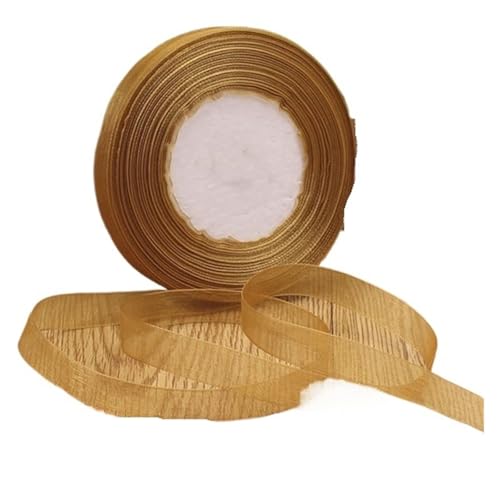 Satinband 1 stück 45 meter/rolle 12mm Satinbänder DIY Hochzeit Weihnachten Handgemachte Bowknot Dekoration Gurtband Handwerk(Hao gold,20mm organza) von UJEDFHV
