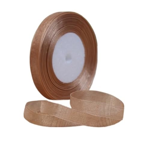 Satinband 1 stück 45 meter/rolle 12mm Satinbänder DIY Hochzeit Weihnachten Handgemachte Bowknot Dekoration Gurtband Handwerk(Khaki,12mm organza) von UJEDFHV