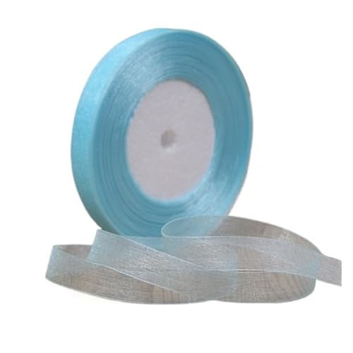 Satinband 1 stück 45 meter/rolle 12mm Satinbänder DIY Hochzeit Weihnachten Handgemachte Bowknot Dekoration Gurtband Handwerk(Light blue,12mm organza) von UJEDFHV