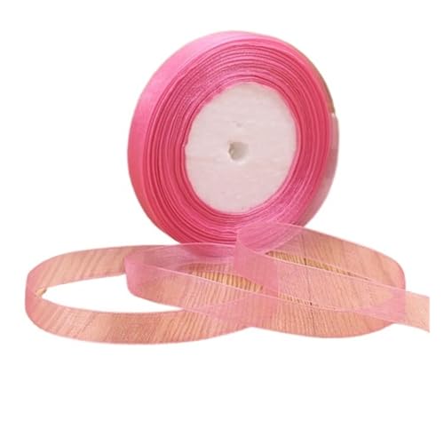 Satinband 1 stück 45 meter/rolle 12mm Satinbänder DIY Hochzeit Weihnachten Handgemachte Bowknot Dekoration Gurtband Handwerk(Light rose,12mm organza) von UJEDFHV