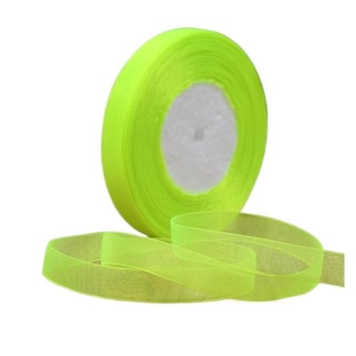 Satinband 1 stück 45 meter/rolle 12mm Satinbänder DIY Hochzeit Weihnachten Handgemachte Bowknot Dekoration Gurtband Handwerk(Neon Yellow,15mm organza) von UJEDFHV