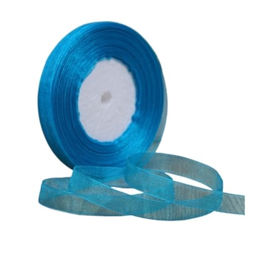 Satinband 1 stück 45 meter/rolle 12mm Satinbänder DIY Hochzeit Weihnachten Handgemachte Bowknot Dekoration Gurtband Handwerk(Peacock blue,15mm organza) von UJEDFHV