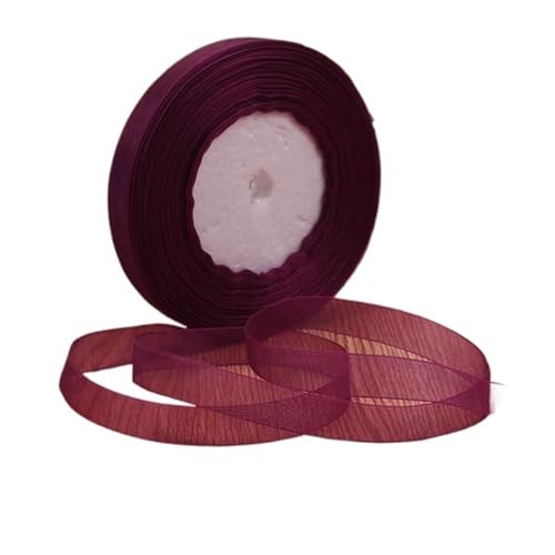 Satinband 1 stück 45 meter/rolle 12mm Satinbänder DIY Hochzeit Weihnachten Handgemachte Bowknot Dekoration Gurtband Handwerk(Purple red,12mm organza) von UJEDFHV