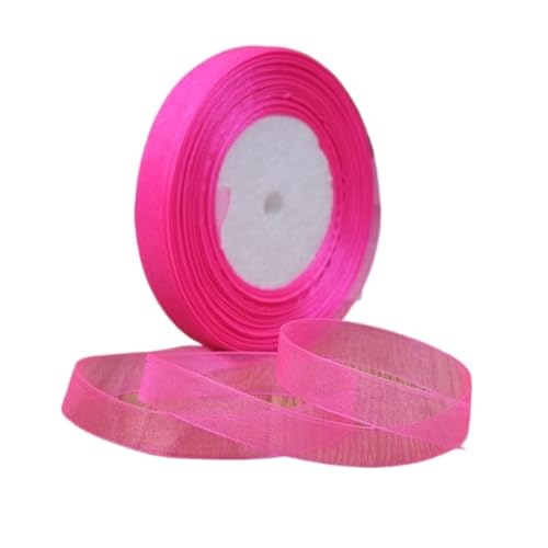 Satinband 1 stück 45 meter/rolle 12mm Satinbänder DIY Hochzeit Weihnachten Handgemachte Bowknot Dekoration Gurtband Handwerk(Rose,25mm organza) von UJEDFHV