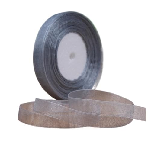Satinband 1 stück 45 meter/rolle 12mm Satinbänder DIY Hochzeit Weihnachten Handgemachte Bowknot Dekoration Gurtband Handwerk(Silver,25mm organza) von UJEDFHV
