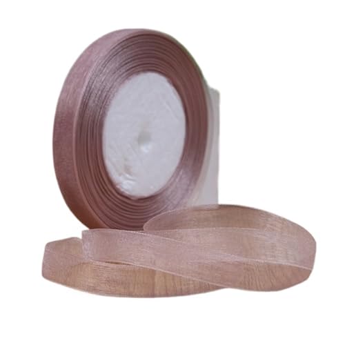 Satinband 1 stück 45 meter/rolle 12mm Satinbänder DIY Hochzeit Weihnachten Handgemachte Bowknot Dekoration Gurtband Handwerk(Silver brown,15mm organza) von UJEDFHV