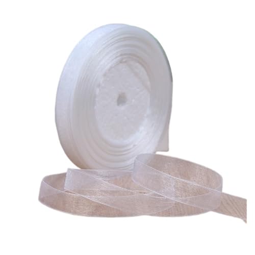 Satinband 1 stück 45 meter/rolle 12mm Satinbänder DIY Hochzeit Weihnachten Handgemachte Bowknot Dekoration Gurtband Handwerk(White,12mm organza) von UJEDFHV