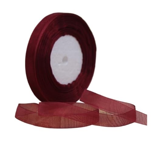Satinband 1 stück 45 meter/rolle 12mm Satinbänder DIY Hochzeit Weihnachten Handgemachte Bowknot Dekoration Gurtband Handwerk(Wine red,40mm organza) von UJEDFHV