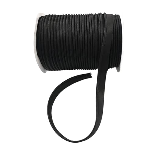 Satinband 12mmX20Yards/Karte Satin Schrägband Bindeband Handgefertigt for Nähen und Trimmen von DIY-Kleidungsstücken(Black) von UJEDFHV
