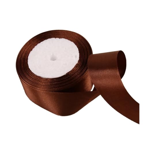 Satinband 22 Meter/Rolle 6/10/15/20/25/40/50 mm Polyester Satinband for Hochzeit, Zuhause, Kuchenverpackung, DIY, handgefertigtes Nähzubehör(32 dark coffee,40mm) von UJEDFHV
