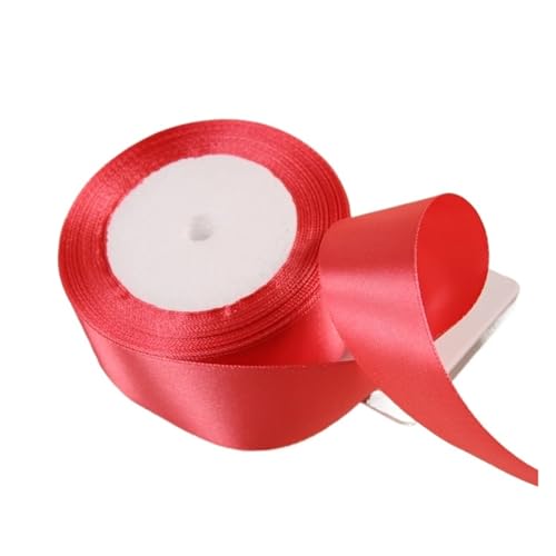 Satinband 22 Meter/Rolle 6/10/15/20/25/40/50 mm Polyester Satinband for Hochzeit, Zuhause, Kuchenverpackung, DIY, handgefertigtes Nähzubehör(65 watermelon red,50mm) von UJEDFHV
