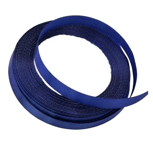 Satinband 22 Yards 12 mm einseitiges Satinband, Verpackung, Weihnachtsbänder, DIY-Bänder, Rolle, Stoff, Kopfbedeckungszubehör(Deep Blue) von UJEDFHV