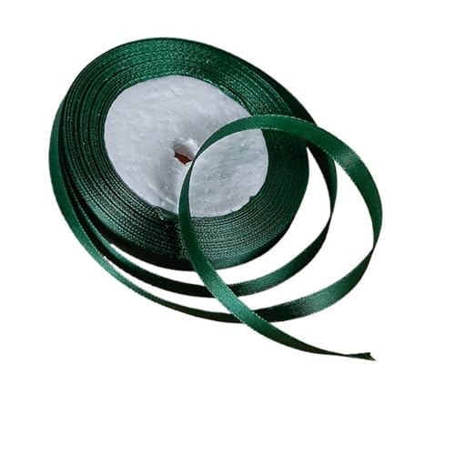 Satinband 22 Yards 12 mm einseitiges Satinband, Verpackung, Weihnachtsbänder, DIY-Bänder, Rolle, Stoff, Kopfbedeckungszubehör(Deep green) von UJEDFHV