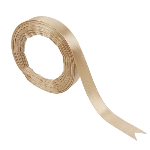 Satinband 22 m 0,6 cm/1 cm/1,2 cm/1,5 cm/2 cm Breite Beige Farbe Polyester Satinband for Hochzeitsfeier Dekoration & DIY Geschenkband(1.5cmx22m) von UJEDFHV