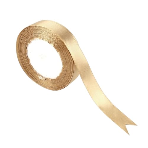 Satinband 22 m 0,6 cm/1 cm/1,2 cm/1,5 cm/2 cm Breite Beige Farbe Polyester Satinband for Hochzeitsfeier Dekoration & DIY Geschenkband(2cmx22m) von UJEDFHV