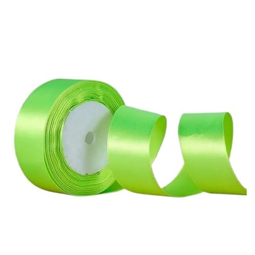 Satinband 22 meter Seide Satin Band Party Hause Hochzeit Dekoration Verpackung Weihnachten DIY Material 6mm 10mm 15mm 20mm 25mm 40mm 50mm(Fluorescent green,6mm) von UJEDFHV
