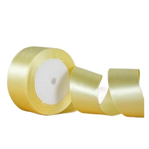 Satinband 22 meter Seide Satin Band Party Hause Hochzeit Dekoration Verpackung Weihnachten DIY Material 6mm 10mm 15mm 20mm 25mm 40mm 50mm(Light yellow,20mm) von UJEDFHV