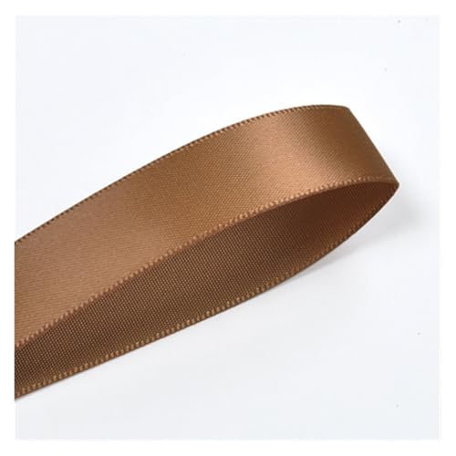 Satinband 25 28 32 38 mm 100 Yards doppelseitiges Satinband dunkelbraun for Party-Hochzeitsdekoration handgefertigte Rosenblumen(Golden brown 846,38mm) von UJEDFHV