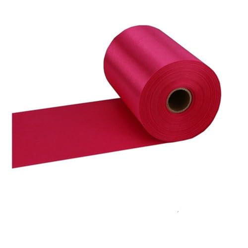 Satinband 25 Meter/Rolle, 8 cm/10 cm/15 cm breit, Champagner-Satinband, Polyesterband for Hochzeitsstuhl-/Auto-/Party-Dekoration, Handnähen, DIY(9-Deep rose,15cm X 25meters) von UJEDFHV