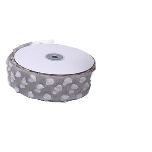 Satinband 25 Yards/Rolle Cloud Gaze Spitze Satinbänder 40mm Handgemachtes Chiffonband DIY Brosche Haarschleife Zubehör Hochzeitsfestdekor(4CM light gray) von UJEDFHV
