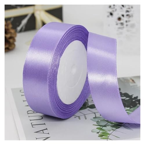 Satinband 25 Yards/Rolle Dekoration Fleckband Handwerk Verpackung liefert Riband handgemachte DIY Kuchen Satin Bänder Stoff 6mm-50mm(Light yellow,6mm) von UJEDFHV