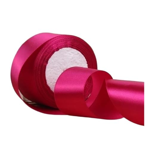 Satinband 25 Yards/Rolle Seidensatinbänder for Hochzeiten, Geburtstage, Partys, dekorative Weihnachtsgürtel, Bastelarbeiten, 6 mm, 10 mm, 15 mm, 20 mm, 25 mm, 40 mm, 50 mm(Dark rose,50mm) von UJEDFHV