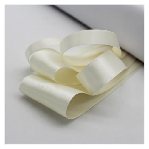 Satinband 5 Meter viele Farben Satinband doppelseitige Polyester-Stoffbänder for Haarschleifen, Basteln, DIY-Zubehör 6 mm, 9 mm, 16 mm, 25 mm, 38 mm(Antique White,25mm) von UJEDFHV