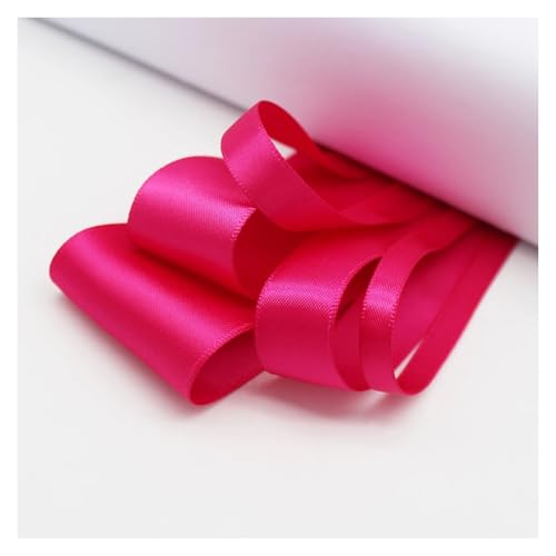 Satinband 5 Meter viele Farben Satinband doppelseitige Polyester-Stoffbänder for Haarschleifen, Basteln, DIY-Zubehör 6 mm, 9 mm, 16 mm, 25 mm, 38 mm(Azalea,16mm) von UJEDFHV