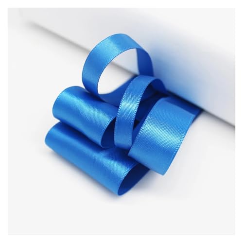 Satinband 5 Meter viele Farben Satinband doppelseitige Polyester-Stoffbänder for Haarschleifen, Basteln, DIY-Zubehör 6 mm, 9 mm, 16 mm, 25 mm, 38 mm(Blue,25mm) von UJEDFHV