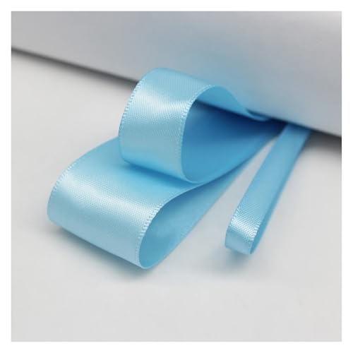 Satinband 5 Meter viele Farben Satinband doppelseitige Polyester-Stoffbänder for Haarschleifen, Basteln, DIY-Zubehör 6 mm, 9 mm, 16 mm, 25 mm, 38 mm(Blue Topaz,9mm) von UJEDFHV