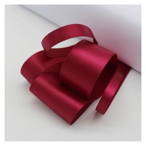 Satinband 5 Meter viele Farben Satinband doppelseitige Polyester-Stoffbänder for Haarschleifen, Basteln, DIY-Zubehör 6 mm, 9 mm, 16 mm, 25 mm, 38 mm(Dark Red,16mm) von UJEDFHV