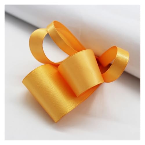Satinband 5 Meter viele Farben Satinband doppelseitige Polyester-Stoffbänder for Haarschleifen, Basteln, DIY-Zubehör 6 mm, 9 mm, 16 mm, 25 mm, 38 mm(Gold,9mm) von UJEDFHV