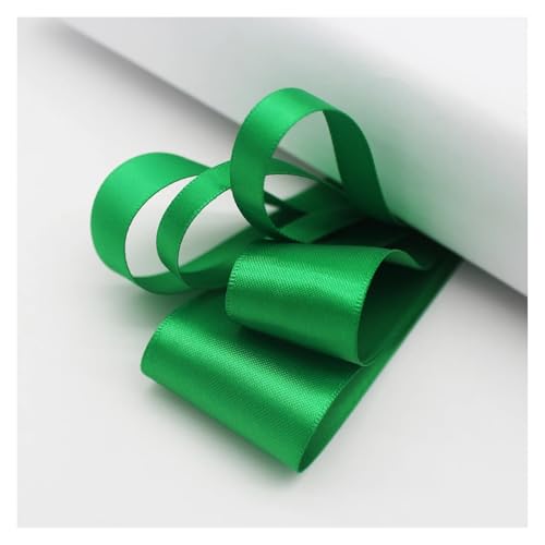 Satinband 5 Meter viele Farben Satinband doppelseitige Polyester-Stoffbänder for Haarschleifen, Basteln, DIY-Zubehör 6 mm, 9 mm, 16 mm, 25 mm, 38 mm(Green,9mm) von UJEDFHV