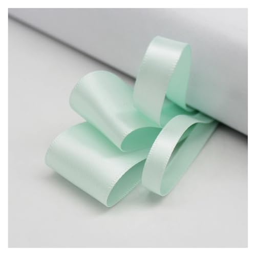 Satinband 5 Meter viele Farben Satinband doppelseitige Polyester-Stoffbänder for Haarschleifen, Basteln, DIY-Zubehör 6 mm, 9 mm, 16 mm, 25 mm, 38 mm(Ice Mint,38mm) von UJEDFHV