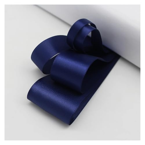 Satinband 5 Meter viele Farben Satinband doppelseitige Polyester-Stoffbänder for Haarschleifen, Basteln, DIY-Zubehör 6 mm, 9 mm, 16 mm, 25 mm, 38 mm(Ink Blue,6mm) von UJEDFHV