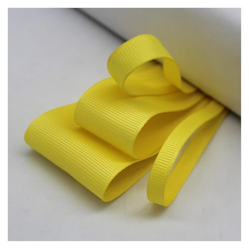 Satinband 5 Meter viele Farben Satinband doppelseitige Polyester-Stoffbänder for Haarschleifen, Basteln, DIY-Zubehör 6 mm, 9 mm, 16 mm, 25 mm, 38 mm(Lemon,38mm) von UJEDFHV