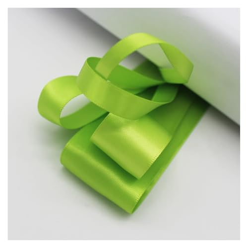 Satinband 5 Meter viele Farben Satinband doppelseitige Polyester-Stoffbänder for Haarschleifen, Basteln, DIY-Zubehör 6 mm, 9 mm, 16 mm, 25 mm, 38 mm(Light green,25mm) von UJEDFHV